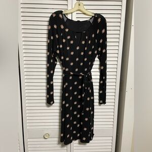 Ann Taylor Factory Black Dress with Pink Floral Pattern